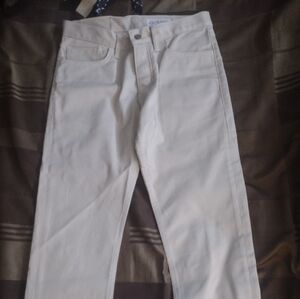 White Straight-Leg Pants